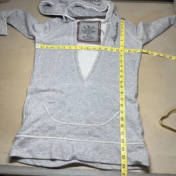 Vintage Y2K Abercrombie Fitch Womens Sweatshirt Hoodie Size M Embroidered V-Neck - Picture 13 of 13